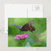 Carte Postale Invitation à la fête des papillons (Devant / Derrière)