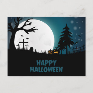Carte Postale Invitation à la fête d'Halloween de la maison hant