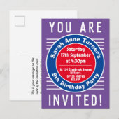 Carte Postale Invitation à la fête du 9e anniversaire de l'enfan (Devant / Derrière)