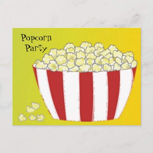Carte Postale Invitation à la fête du pop-corn (Devant)