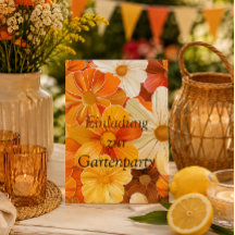 Invitation à la garden-party Rétro style 1970