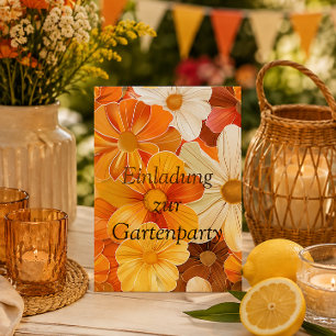Carte Postale Invitation à la garden-party Rétro style 1970