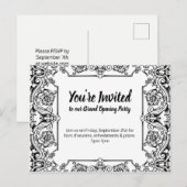 Carte Postale Invitation à la grande soirée d'ouverture (Devant / Derrière)