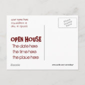 Carte Postale invitation à la maison ouverte - mur en ruines. (Dos)