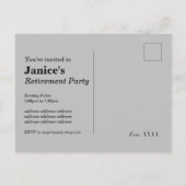 Carte Postale invitation à la retraite (Dos)