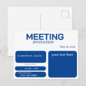 Carte Postale Invitation à la réunion (Devant / Derrière)