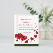 Carte Postale Invitation à la soirée de la Saint-Valentin "Cœurs (Debout devant)