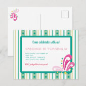 Carte Postale Invitation à l'anniversaire de la fille Tween (Devant / Derrière)