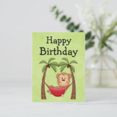 Carte Postale Invitation à l'anniversaire du singe Hammock (Debout devant)