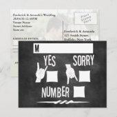 Carte Postale Invitation à participer à un mariage avec un table (Devant / Derrière)