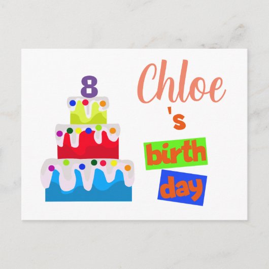 Carte Postale Invitation à une fête d'anniversaire (Devant)