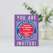 Carte Postale Invitation à une fête d'anniversaire 90 ans (Debout devant)
