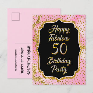 Carte Postale Invitation à une fête d'anniversaire fabuleuse de