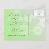 Carte Postale Invitation à une fête de mariage (Dos)
