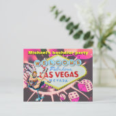 Carte Postale Invitation à une soirée de garçon à Las Vegas (Debout devant)