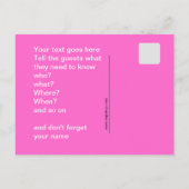 Carte Postale Invitation à une soirée disco (Dos)