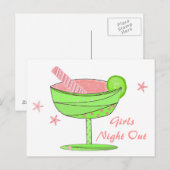 Carte Postale Invitation à une soirée entre filles (Devant / Derrière)