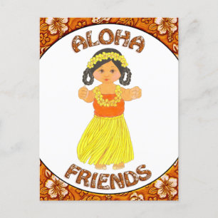 Carte postale Invitation Aloha Friends