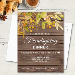 Carte postale Invitation Amical Rustique