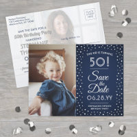 Invitation Anniversaire 2 Photo Bleu Nuit Blanc Sa