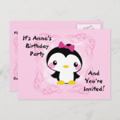 Carte postale Invitation Anniversaire de bébé mign (Devant / Derrière)