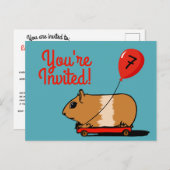 Carte postale Invitation Anniversaire de la fête d (Devant / Derrière)