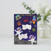 Carte postale Invitation Anniversaire de l'astrona (Debout devant)