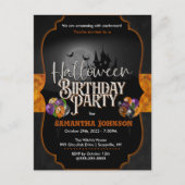 Carte postale Invitation Anniversaire d'Halloween (Devant)