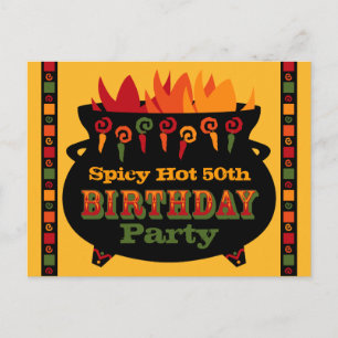 Carte postale Invitation Anniversaire Hot & Spicy