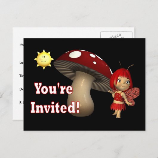 Carte postale Invitation anniversaire personnalisé (Devant / Derrière)