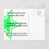 Carte postale Invitation Anniversaire Rock Star (Dos)
