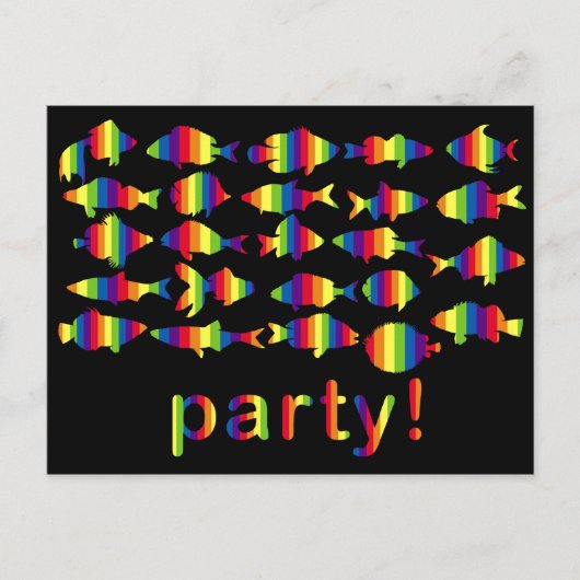 Carte postale Invitation Arc-en-ciel (Devant)