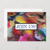 Carte postale Invitation - Art Abstrait - Rejoigne (Devant / Derrière)