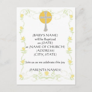 Carte Postale Invitation au baptême