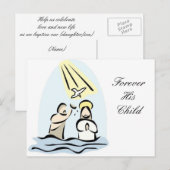 Carte Postale Invitation au baptême (Devant / Derrière)