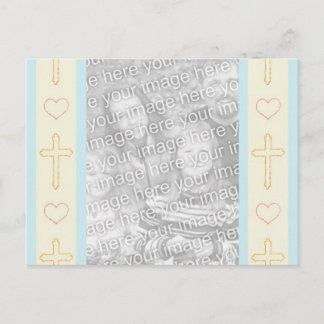 Carte Postale Invitation au baptême du garçon