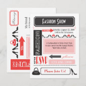 Carte Postale Invitation au défilé de mode (Devant / Derrière)
