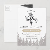 Carte Postale Invitation au mariage d'évasion de Woodland (Devant / Derrière)