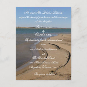 Carte Postale Invitation au mariage sur la plage