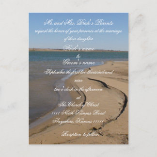 Carte Postale Invitation au mariage sur la plage