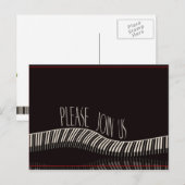 Carte postale invitation au piano (Devant / Derrière)