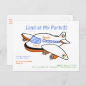 Carte postale Invitation avion de mon parti (Devant / Derrière)