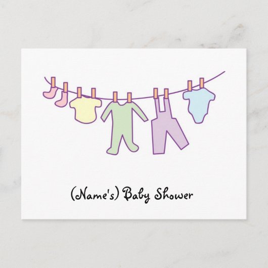 Carte Postale Invitation baby shower (Devant)
