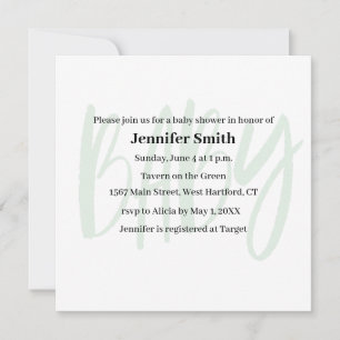 Carte postale INVITATION baby shower