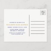 Carte Postale Invitation Baby shower Ancre nautique (Dos)