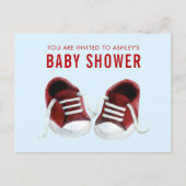 Carte postale Invitation Baby shower Basket rouge (Devant)