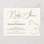 Carte Postale Invitation Baby shower chat et chaton élégant (Devant)