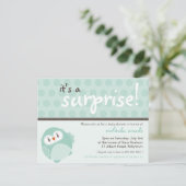 Carte Postale INVITATION baby shower :: chouette surprise 3 (Debout devant)