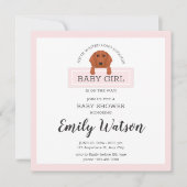 Carte postale Invitation Baby shower Dachshund (Devant)
