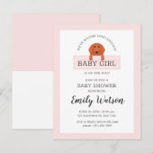 Carte postale Invitation Baby shower Dachshund (Devant / Derrière)